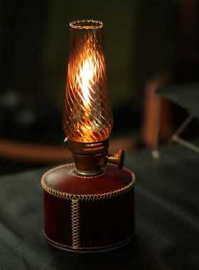 Gas Lantern Glass Lampshade Outdoor Camping Atmosphere Lamp