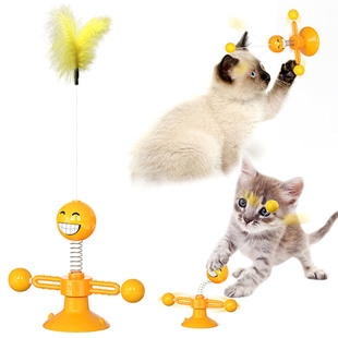 Automatic Cat Toy Spring Man Cat Toy Turntable Windmill