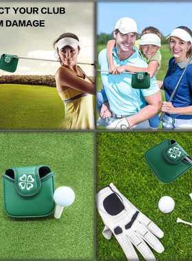 New Mallet Square Leather Golf Putter Head Cover with Magnet
