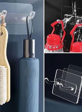 1Pcs Hooks Key Storage Hanger Wall Door Rack Transparent