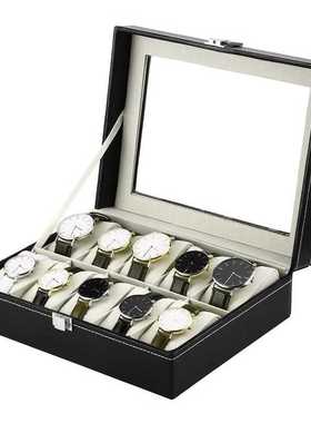 10/6 Grids Wristwatch Box Holder PU Leather Watch Box Watch