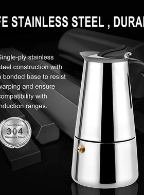 Stainless Steel Moka Coffee Pot Espresso Percolator Portable