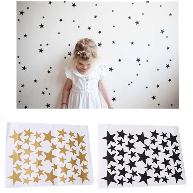 39 stars sticker gold silver star pattern pvc diy wall art