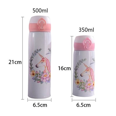 Cute Unicorn Vacuum Flasks Bouncing Lid Vacuum Cup Stainless