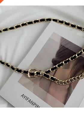 Metal Chain Belts for Women Waibands Long Tassel for Suita