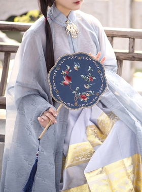 Archaistic Circular Fan Suzhou Embroidery Double Sided