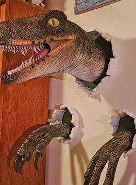 3D Dinosaur Decoration Velociraptor Set Resin Wall