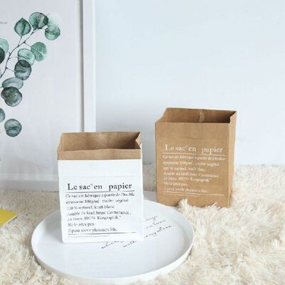 Nordic Style Vase Mini Storage Kraft Paper Bag Home Flower