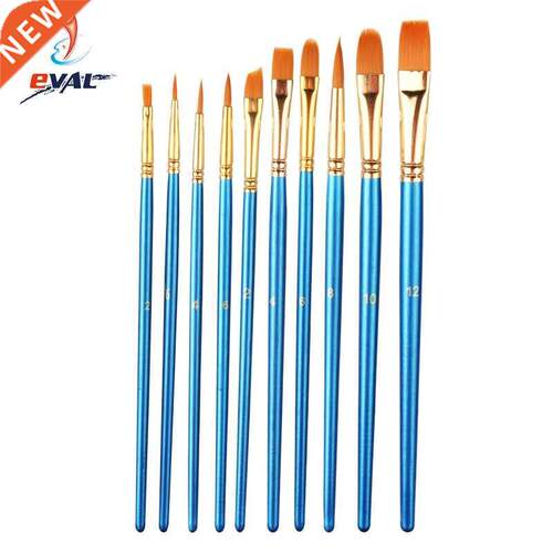 Hot Sell 10 Pcs Nylon Paint Brushes Set For Drawing Painting