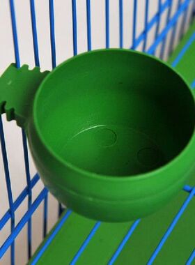 Parrot Food Water Bowl Dual Feeding Cup Plastic Bird