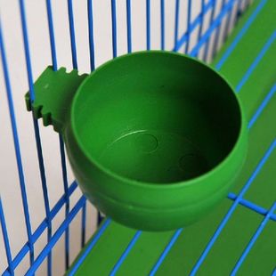 Parrot Food Water Bowl Dual Feeding Cup Plastic Bird