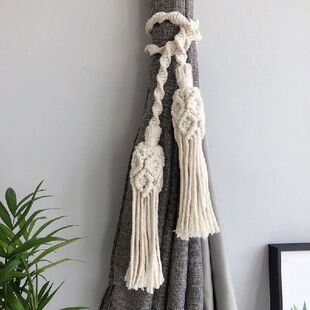 Curtain Tiebacks Handmade Boho Style Woven Tassels Holdback