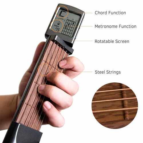 Portable Chord Trainer Pocket Guitar Practice Tools LCD Musi