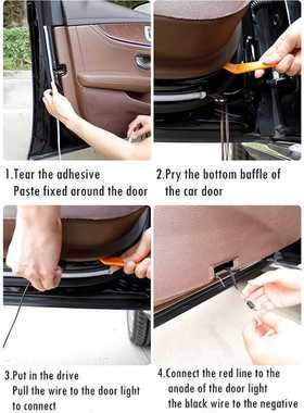 Car Interior Door Welcome Light LED Safety Warning Strobe Si