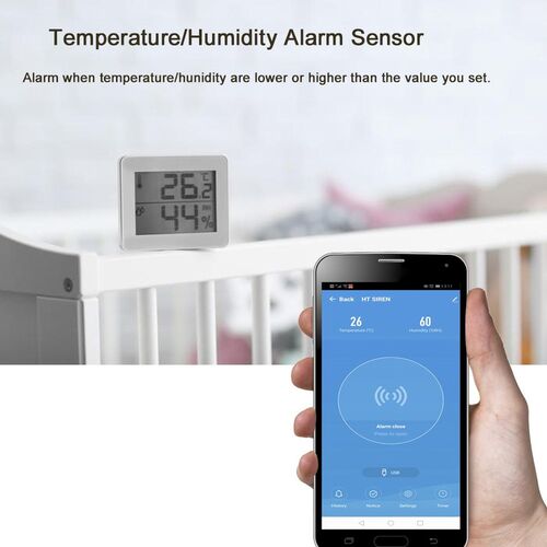 NEO Temperature Humidity Alarm Sensor Wifi Siren Tuya Compa