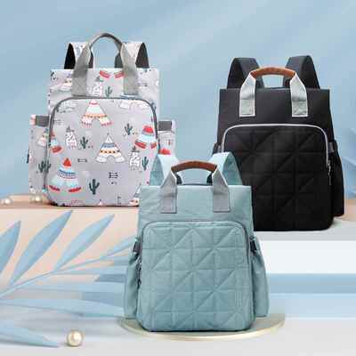 Umaubaby Nylon Solid Diaper Bag Backpack Mummy Travel Handba