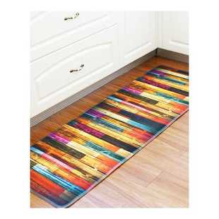 Kitchen Floor Mat Vintage Wood Panel Decor Non-slip Kitchen