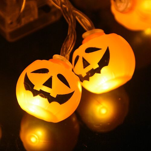 10LED Halloween Pumpkin Spider Bat Skull String Lights Lamp