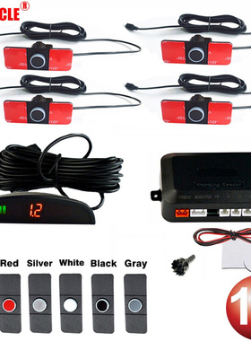 .Car LED Parking Sensor Kit 4 Sensors 16mm Backlight Display