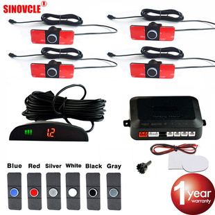 .Car LED Parking Sensor Kit 4 Sensors 16mm Backlight Display