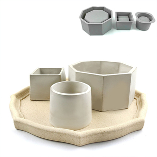 DIY Flower Pot Silicone Mold Clay Cement Flower Pot Mold