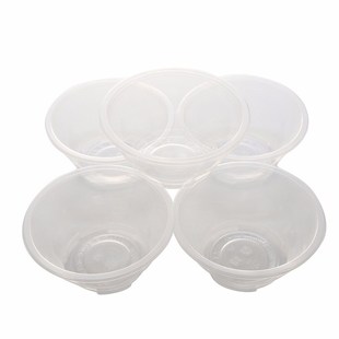 20Pcs Clear Plastic Disposable Rice Serving Bowl Outdoor Pic