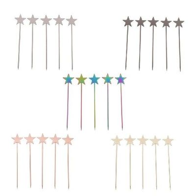 5PCS Martini Picks Stainless Steel Fruit Cocktail Picks for