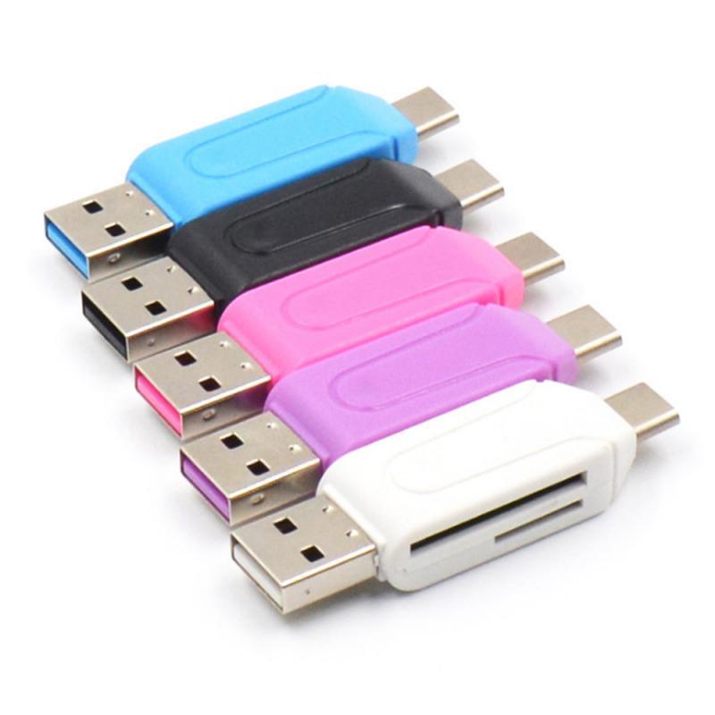 NEW Type-C & USB 2 In 1 OTG Card Reader High-speed U