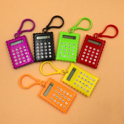 Portable Mini Calculators Keychain 8 Digits Electronic