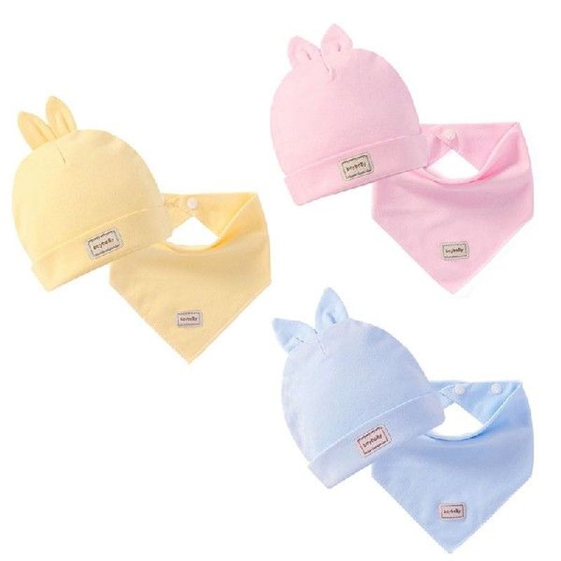 Newborn Baby Hat Triangle Scarf Toddler Cotton Rabbit Hat