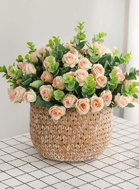 5 Forks 11 Heads Artificial Rose Flower Realistic Elegant