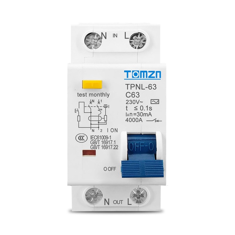 TPNL DPNL 230V 1P+N Residual current Circuit breaker with ov