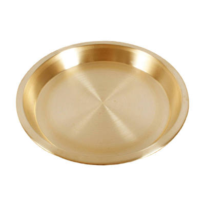 Round Brass Tray Shiny Decorative Tableware Nordic Style