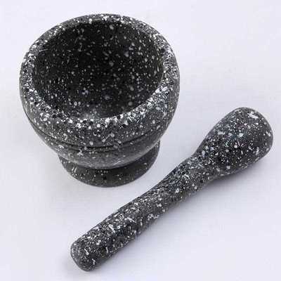 Pestle Grinder Wooden White Granite Grinder Mortar Grinding
