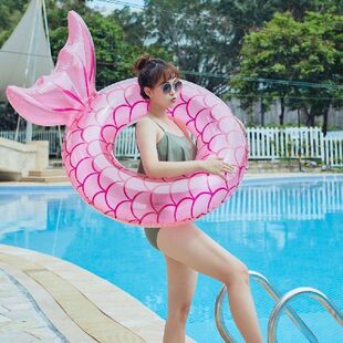 Cincin Renang Tiup Sandaran Putri Duyung untuk Dewasa