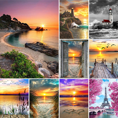 5D DIY Diamond Painting Landscape Coastal Sunset Rhinestone