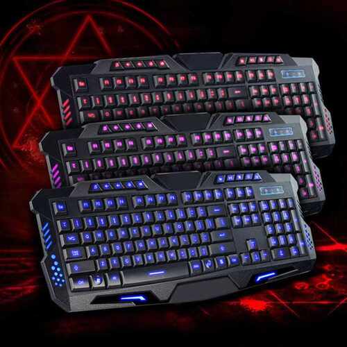 Illuminated 3Colors LED Backlight USB Wired Multimedia PC Ga