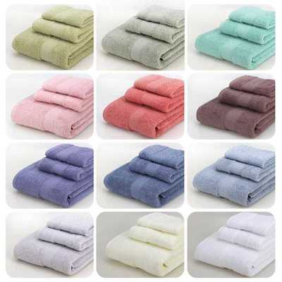 cotton Towel set bathtowel + facetowel + handtowel 3pcs