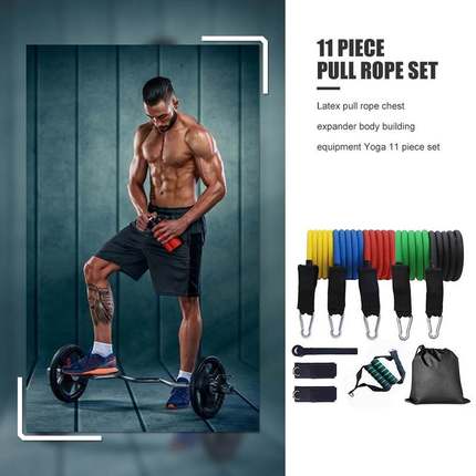 11pcs/set Resistance Band Latex Elastic Pull Rope Home Gym Y