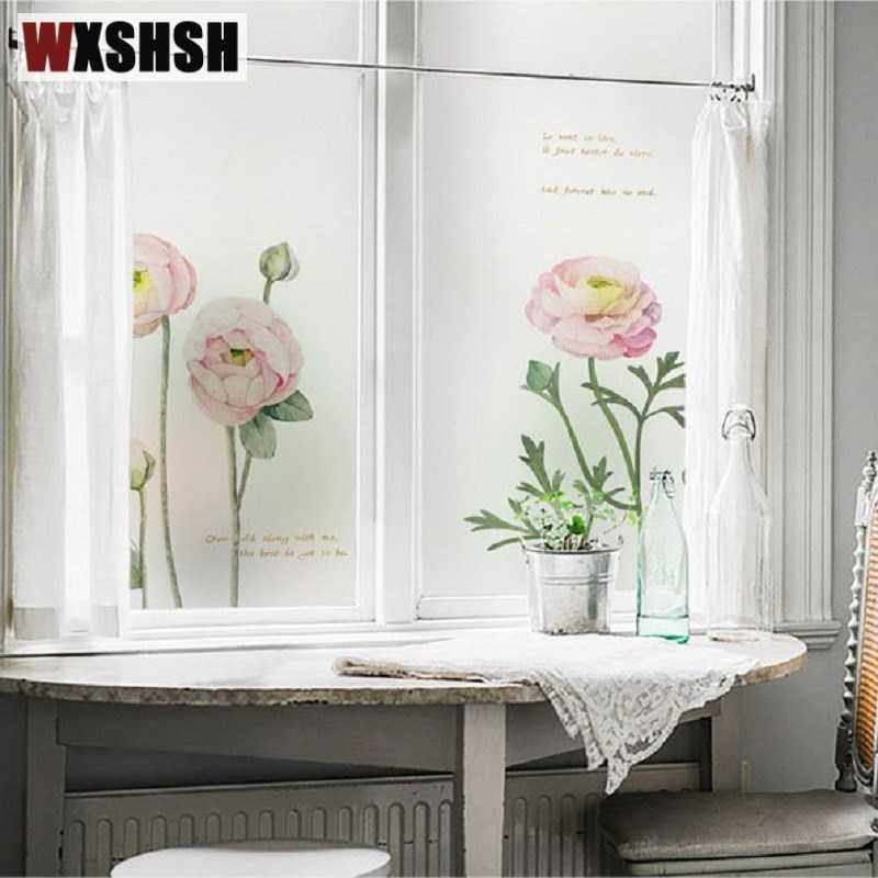 90cmx100cm custom size glass cover static cling flower parti