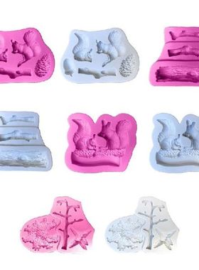 896A DIY Squirrel Stump Shape Baking Mold Birthday Cookie