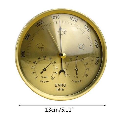 Metal 3 in 1 Barometer Weather Station for Indoor and