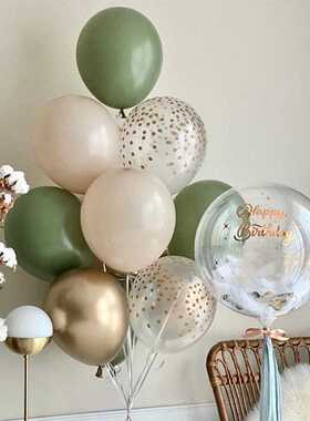 119pcs New Retro Color Bean Paste Green Balloon Arch Garland