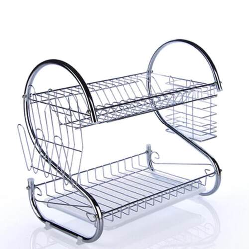 2 Layer Dishes Drying Rack Kitchen Collection Shelf Drainer