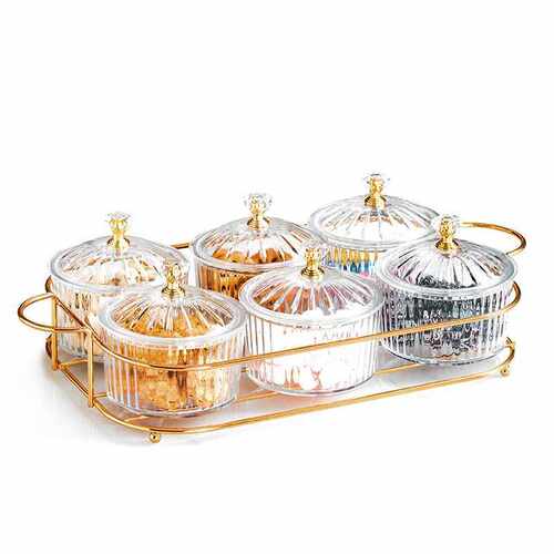 Nordic Dried Fruit Plate Snack dish Transparent Round Fruit