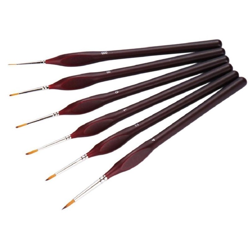 *6Pcs/Set Paint By Numbers Brushes Extra Fine Detail Paint B