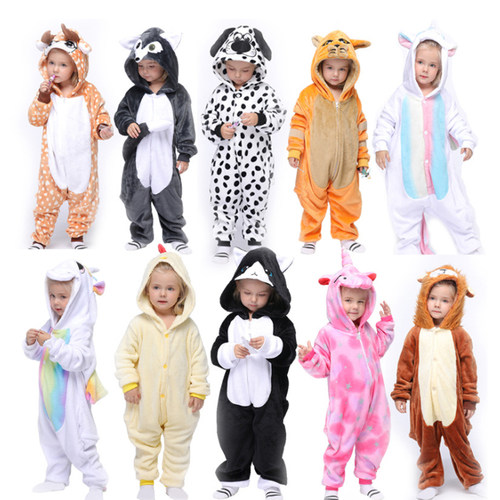 Tiger Kigurumi For Kids Children Unicorn Panda Pajamas Winte