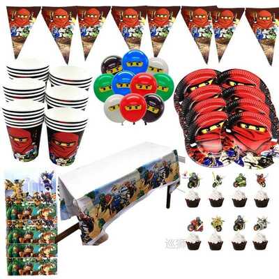 Party supplies 137pcs for 20kids Ninja theme birthday party