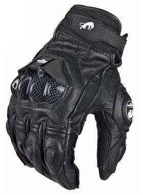 Motorcycle Gloves black Racing Genuine Leather Motorbike whi