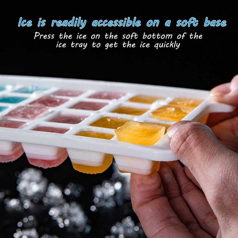 Ice Cube Trays Silicon Bottom Ice Cube Storage Container Box